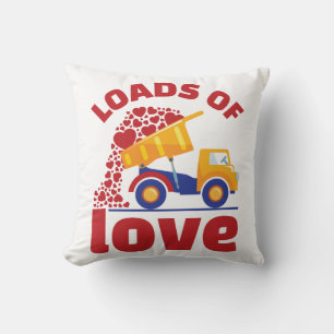 Loads of Love Truck Valentine's Day Boy Kids Throw Pillow