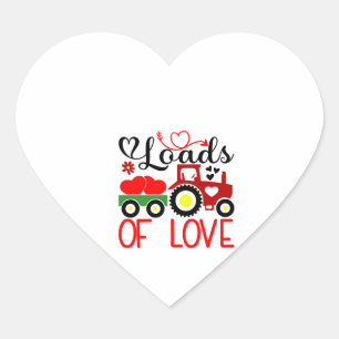 Loads of Love Valentine – Cute Tractor Heart Love Sticker
