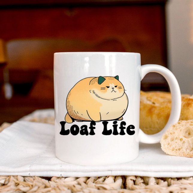 Loaf Life Funky Fat Cat Mug (Créateur téléchargé)