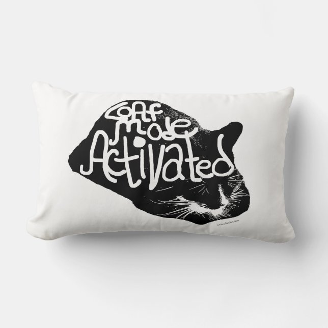 Loaf Mode Activated Cat Funny Humour Art  Lumbar Pillow (Front)