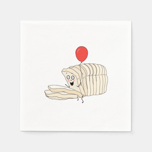 Loaf of bread, sliced bread themed napkin (Front)