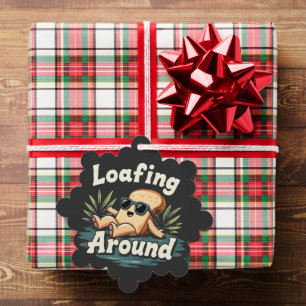 Loafing Around Relaxing Bread Food Lover Ornament Card