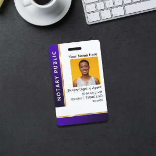 Loan Signing Agent ID Badge, Notary ID Badge