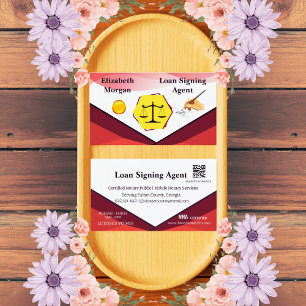 Loan Signing Agent Notary Card with QR Code 