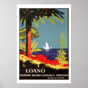Loano Italian Riviera vintage travel Poster