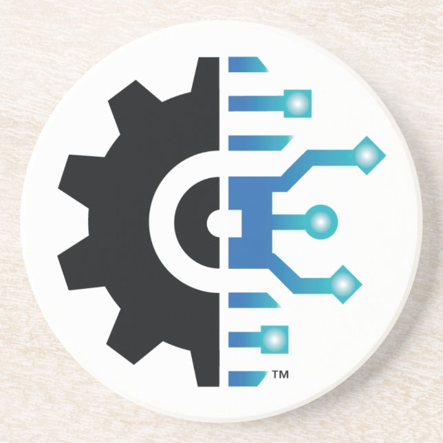 LoanWorks Gear Sandstone Coaster (Front)