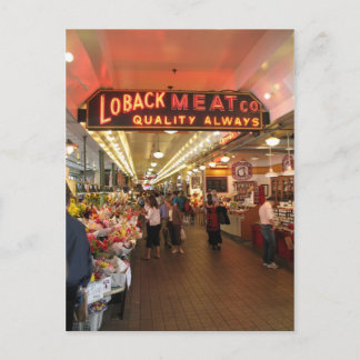 Loback Meat Co., Pike's Market, Seattle Postcard