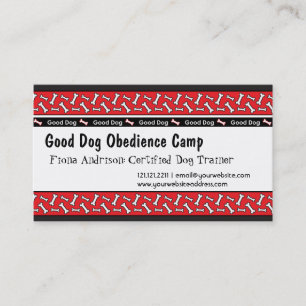 L'obéissance de chien classe des cartes de visite