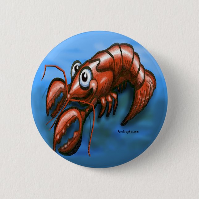 Lobster 2 Inch Round Button (Front)
