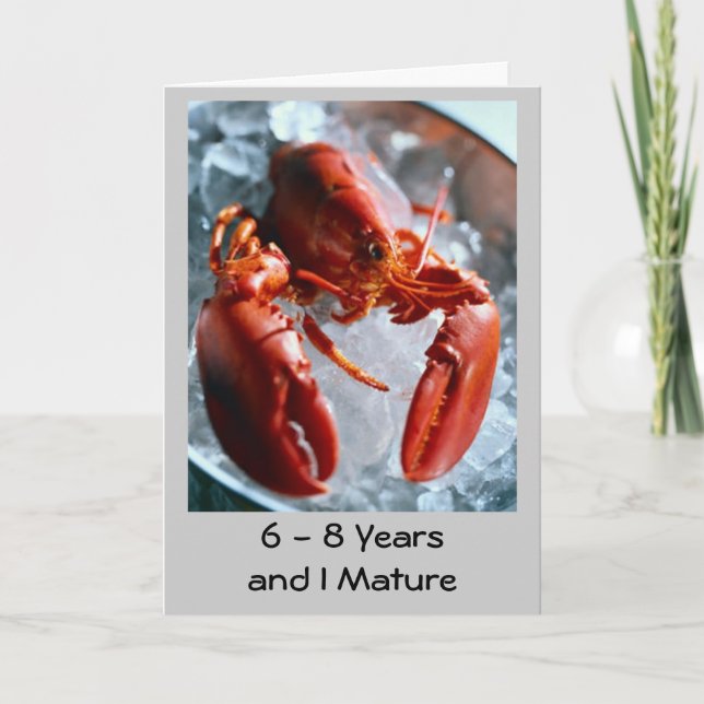 "LOBSTER **50th** BIRTHDAY HUMOR" Card (Front)