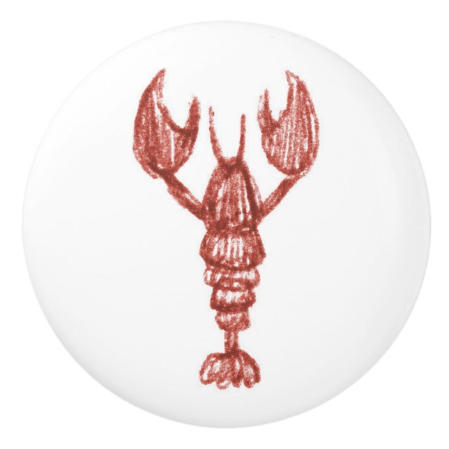 (Lobster) and Anchors Ceramic Knob (Front)