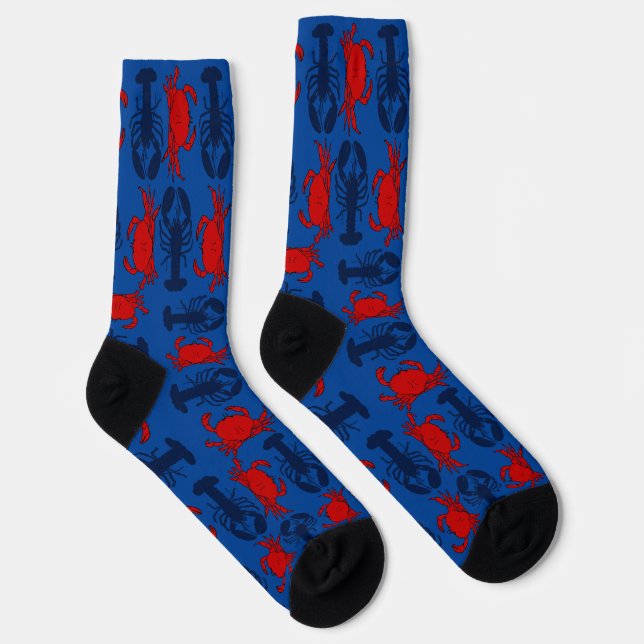 Lobster and Crabs Patterned Crew Socks (Right)