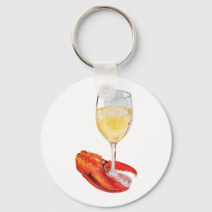 Lobster and Wine Keychain