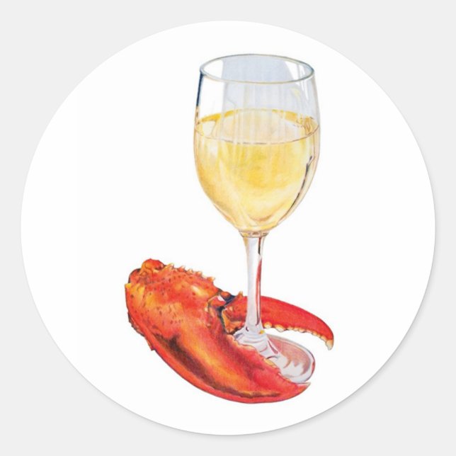 Lobster and Wine Sticker (Front)