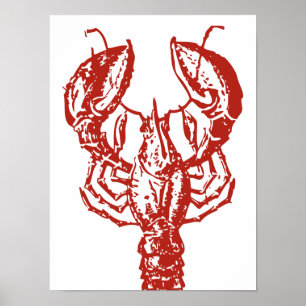 Lobster Art, King of Seafood Gifts Poster