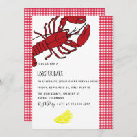 Lobster Bake/Boil Party customized invitation