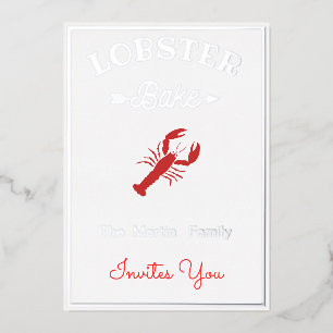 Lobster Bake - retro typography Foil Invitation