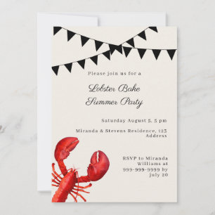 Lobster Bake sand Summer Party Invitation