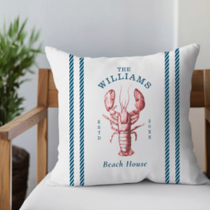 Lobster Beach House Lober Côtier Oreiller