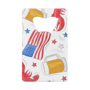 Lobster Beer Flag Star Credit Card Bottle Opener