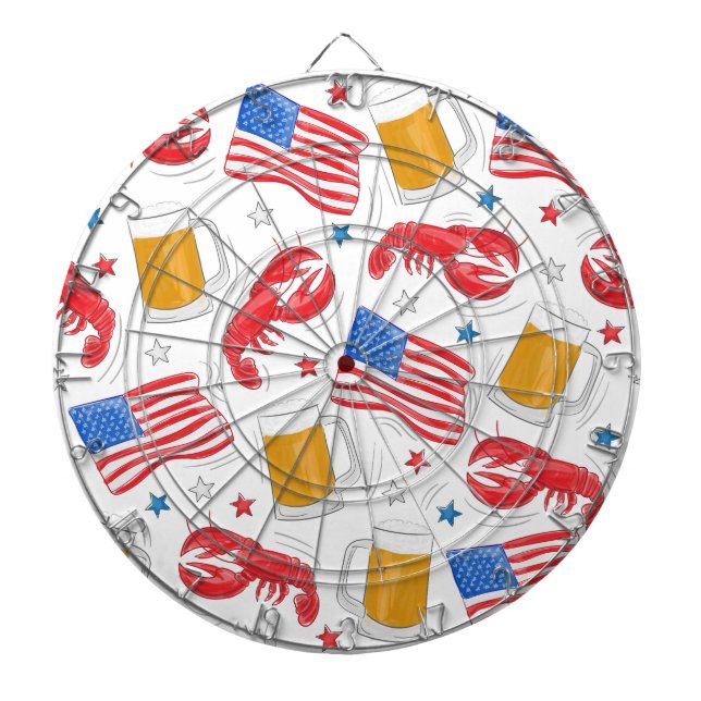 Lobster Beer Flag Star Dartboard (Front)