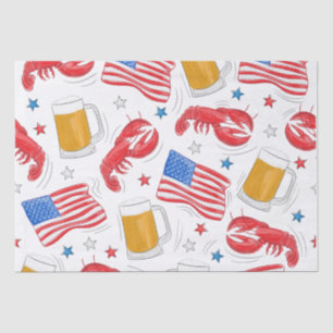 Lobster Beer Flag Star Tissue Paper