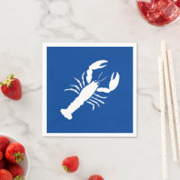 Lobster blue white coastal summer party paper
