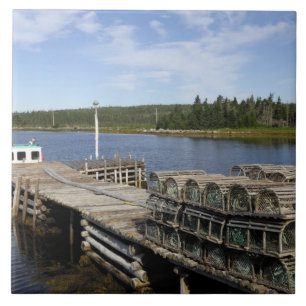 Lobster Boat, Mushaboom, Nova Scotia, Canada Tile