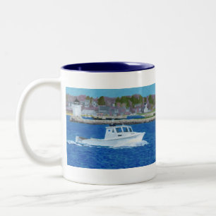 Lobster Boat Portland, Maine Two-Tone Coffee Mug