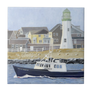 Lobster Boat Scituate Harbor Tile
