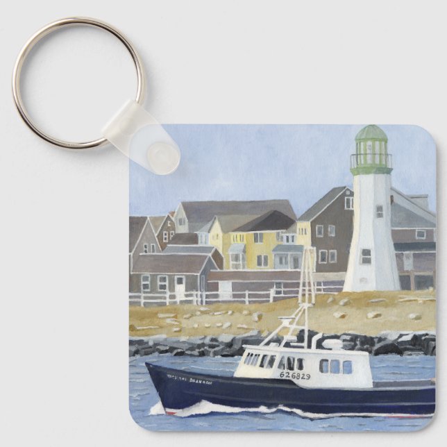 Lobster Boat Scituate Harbour Keychain (Front)