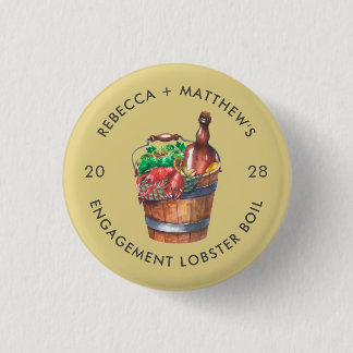 Lobster Boil Engagement Party Custom Swag 1 Inch Round Button