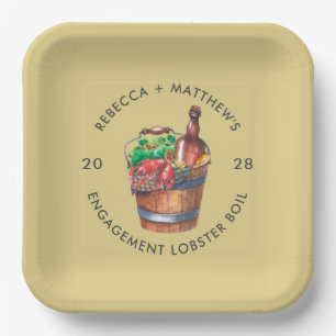 Lobster Boil Engagement Seafood Party Paper Plate