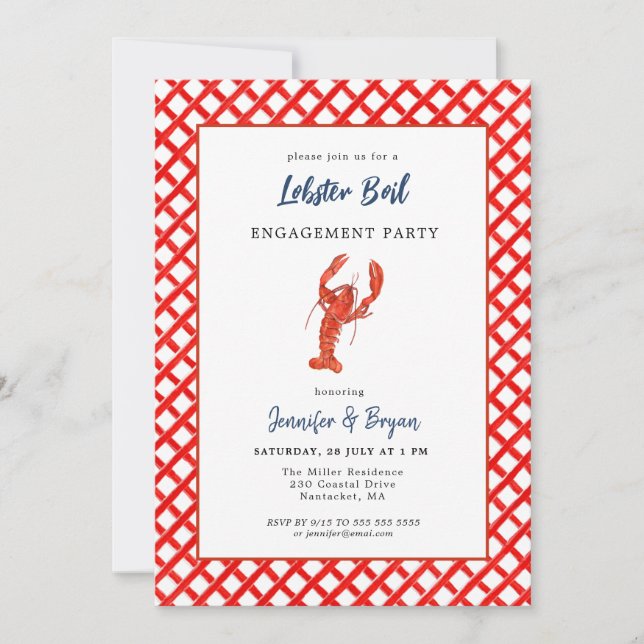 Lobster Boil Fruits de mer invitation (Devant)