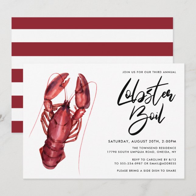 Lobster Boil  Invitation (Front/Back)