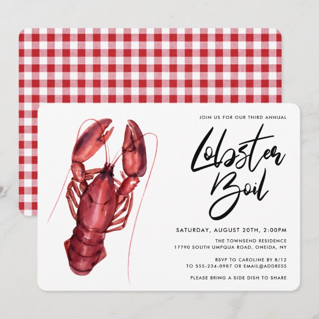 Lobster Boil  Invitation (Front/Back)