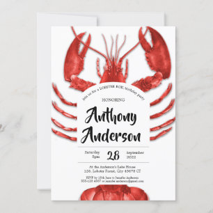 Lobster Boil Party White Informal Custom Birthday  Invitation