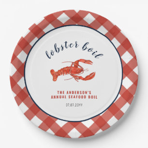 Lobster boil Summer Family Reunion  Paper Plate