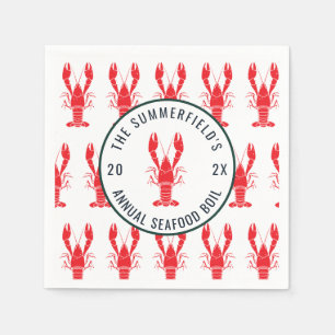 Lobster Boil Summer Seafood Party Paper Napkin