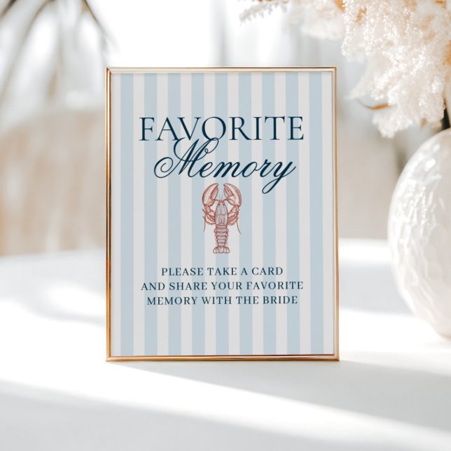 Lobster Bridal Shower Favourite Memory Poster (Creator Uploaded)