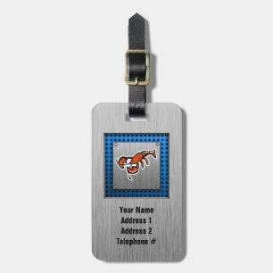 Lobster; Brushed metal-look Luggage Tag