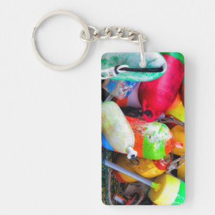 Lobster buoys at Bass Harbour Keychain