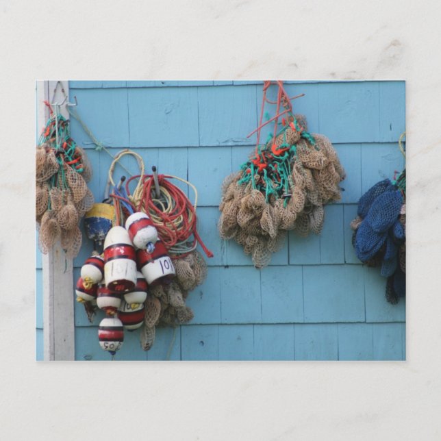 Lobster Buoys & Bait Bags Postcard (Front)