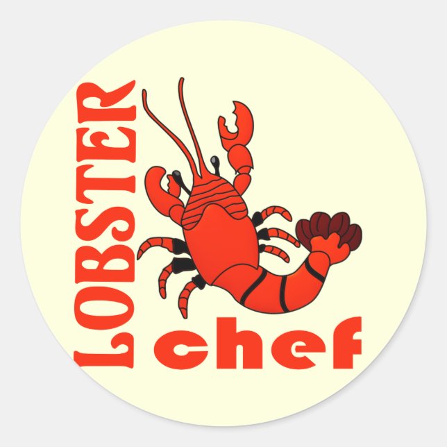 lobster chef classic round sticker (Front)