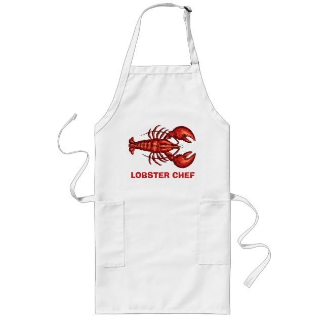Lobster Chef Personalize Long Apron (Front)