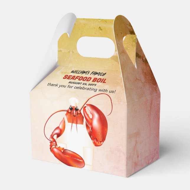 Lobster Chef Seafood Theme Favor Box (Front Side)