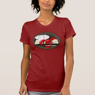 Lobster Chef Template Ladies Red T-shirt