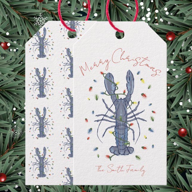 Lobster Christmas Card Gift Tags (Creator Uploaded)