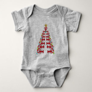 Lobster Christmas tree cute party ugly  Baby Bodysuit