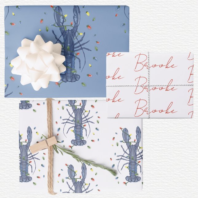 Lobster Christmas  Wrapping Paper Sheet (Creator Uploaded)